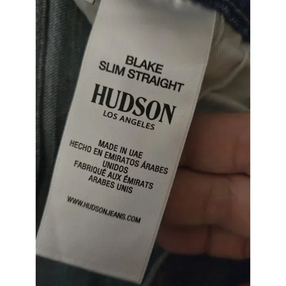 Hudson Blake Slim Straight Light Wash Men's Jeans Size 30